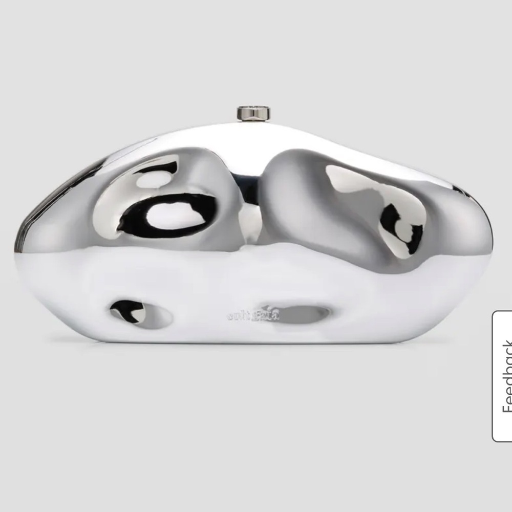 Cult Gaia Shiny Silver Clutch